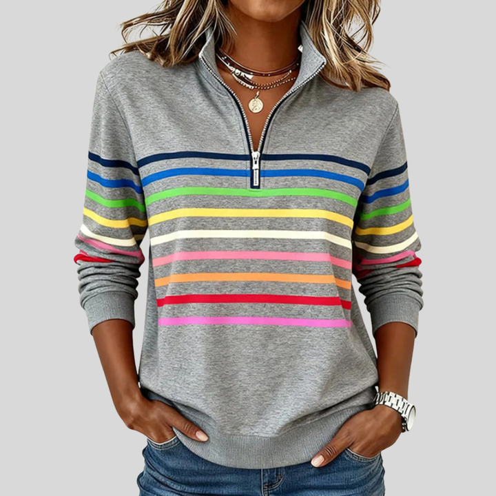 Prismette | Colourful striped quarter-zip jumper