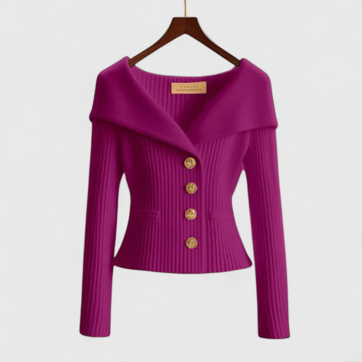 Daphne - Flattering Wide-Collar Cardigan
