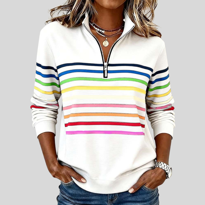 Prismette | Colourful striped quarter-zip jumper