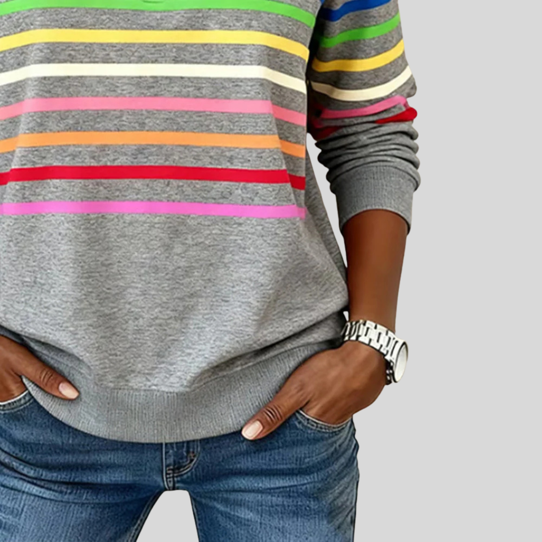 Prismette | Colourful striped quarter-zip jumper