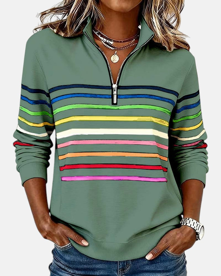 Prismette | Colourful striped quarter-zip jumper