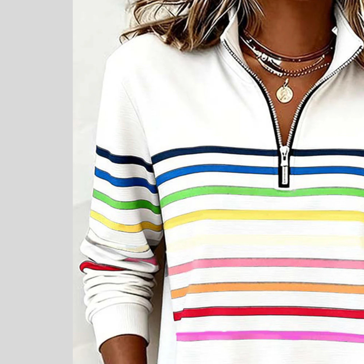 Prismette | Colourful striped quarter-zip jumper