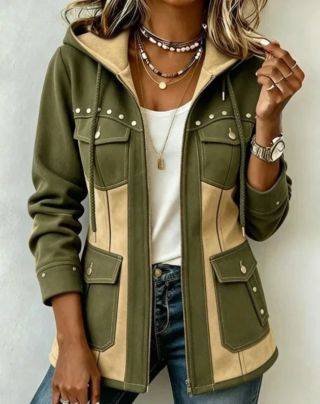 Nancy | Two-Tone Hooded Jacket