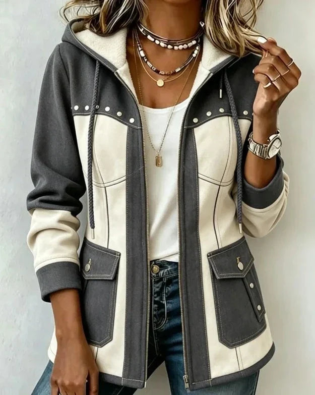 Nancy | Two-Tone Hooded Jacket