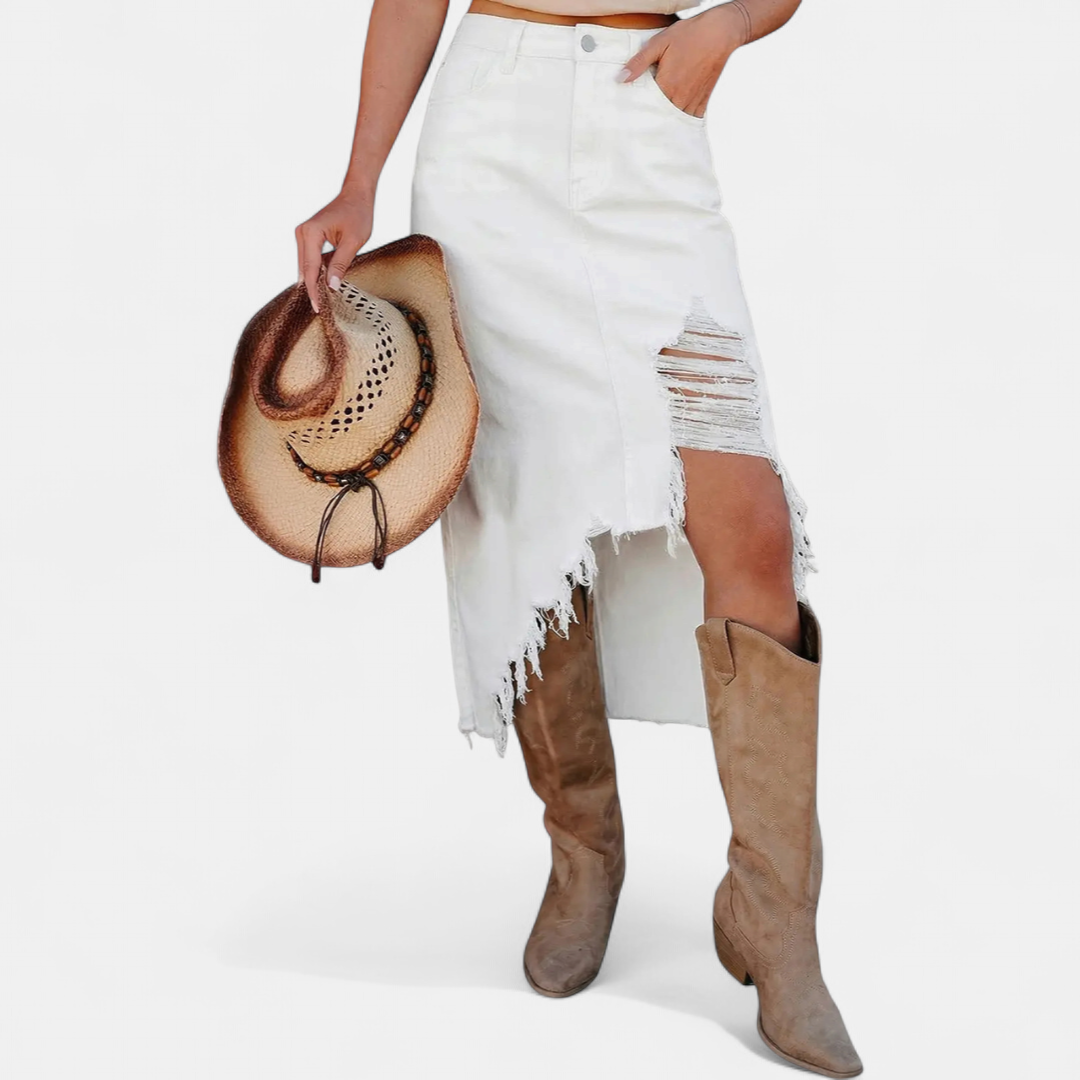 BLAKE – Relaxed High-Waist Denim Maxi Skirt