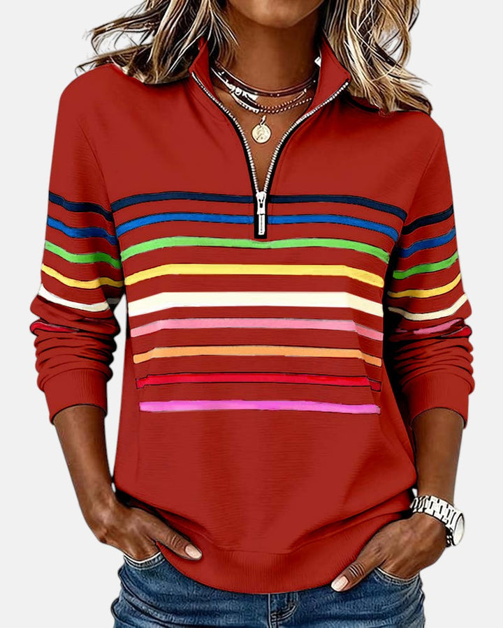 Prismette | Colourful striped quarter-zip jumper