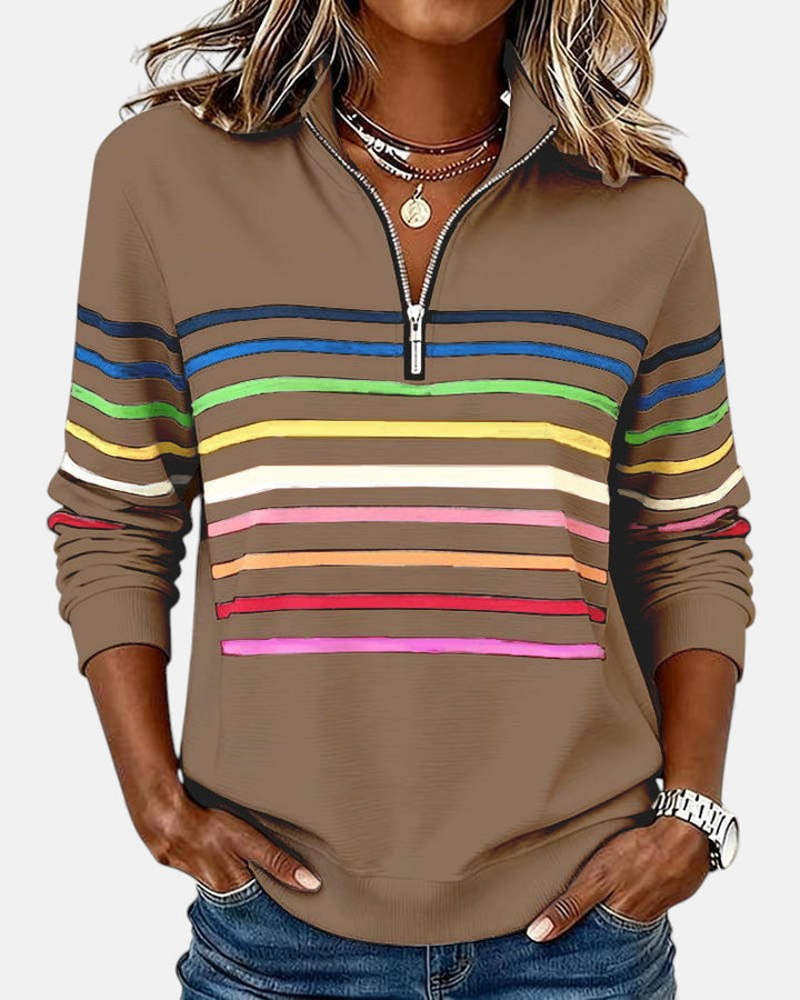 Prismette | Colourful striped quarter-zip jumper