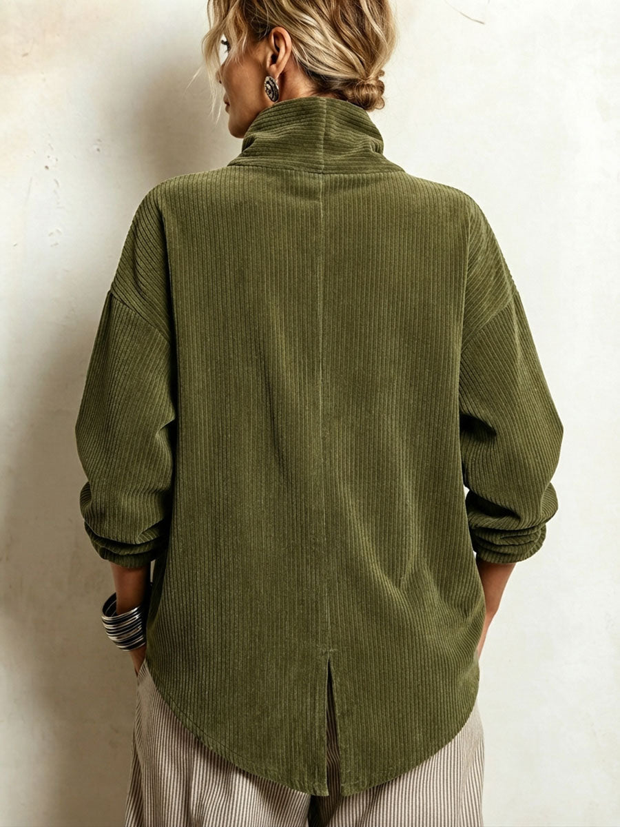 Lisa | High-Neck Corduroy Sweater