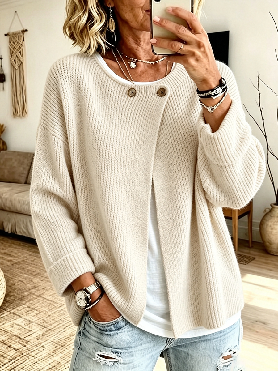 Natalie | Asymmetrical Knit Cardigan