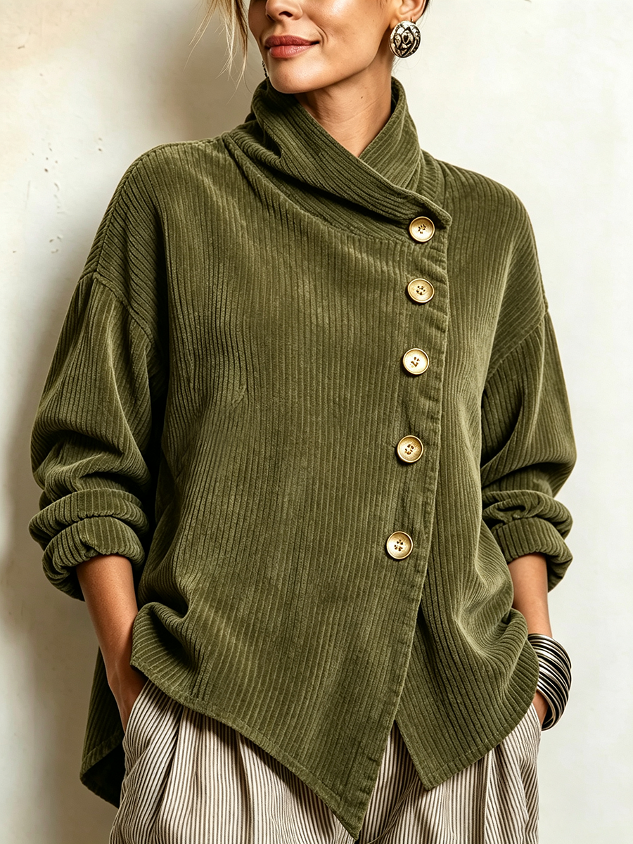 Lisa | High-Neck Corduroy Sweater