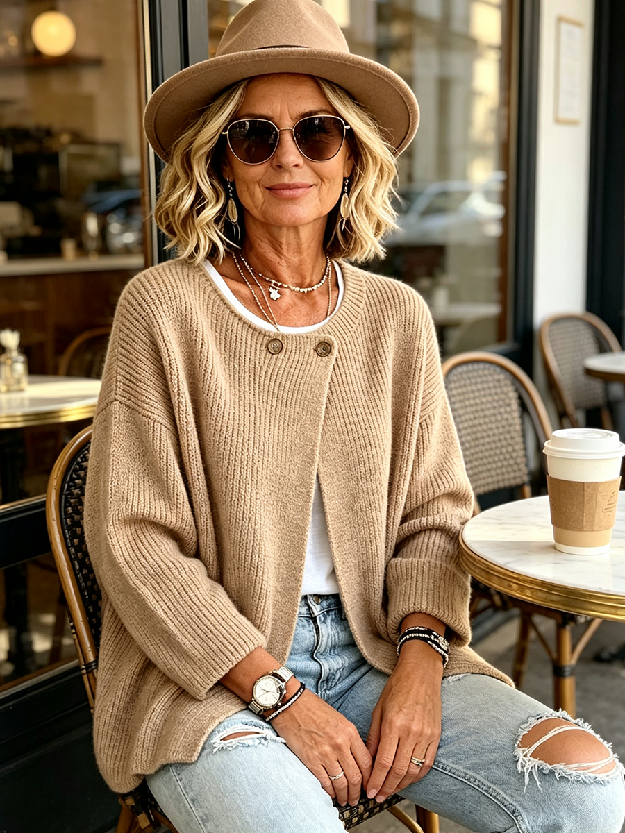 Natalie | Asymmetrical Knit Cardigan