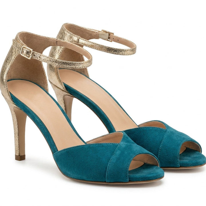 Ardène | Women's Crossover Toe Ankle Strap Heeled Sandals Evening