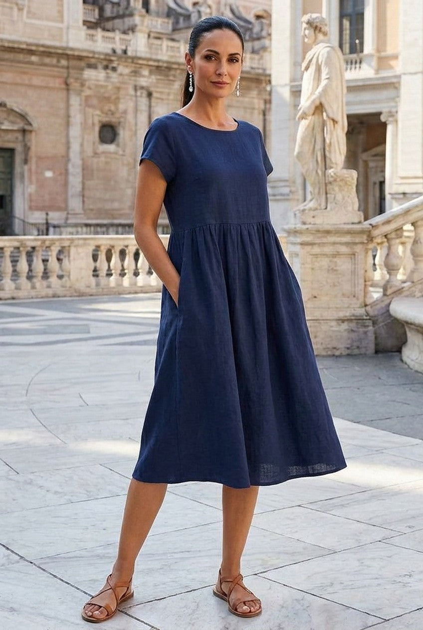 Avenira | Women's Short Sleeve Pocket Dress Summer Casual
