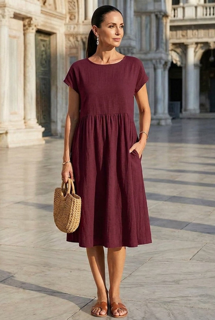 Avenira | Women's Short Sleeve Pocket Dress Summer Casual