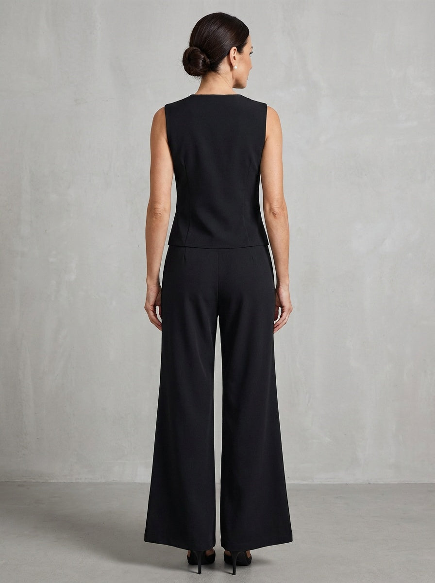 Bellure | Women's Tailored Vest Wide Leg Trouser Co-Ord Evening