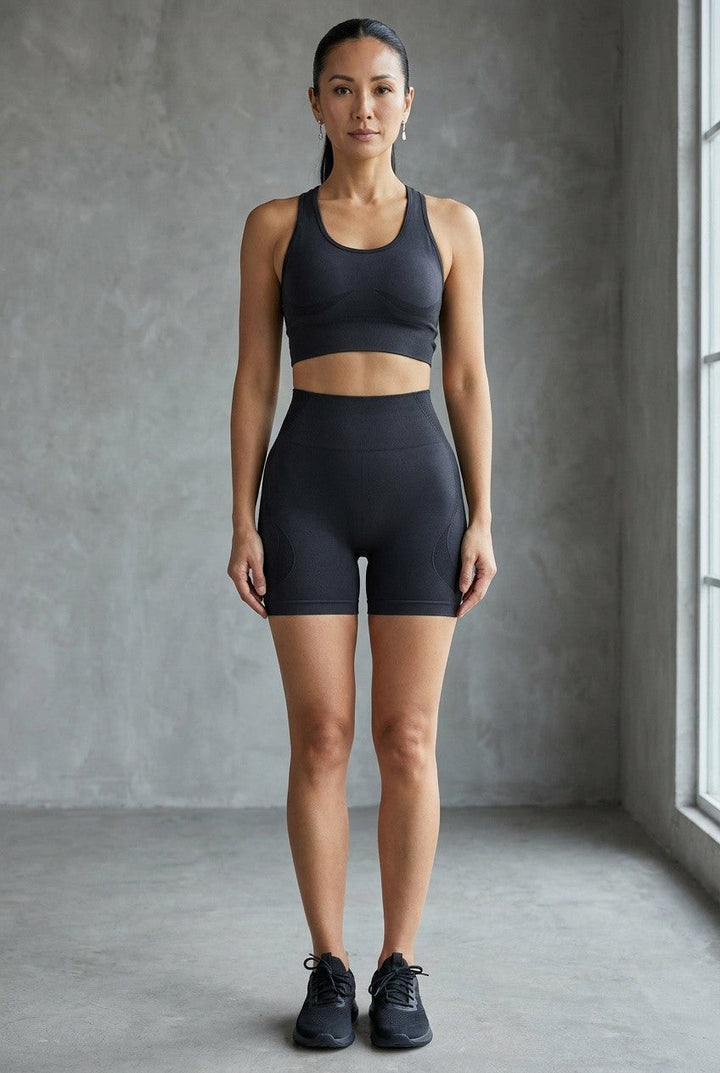 Briselle | Women's Racerback Crop Top Cycling Shorts Co-ord Set