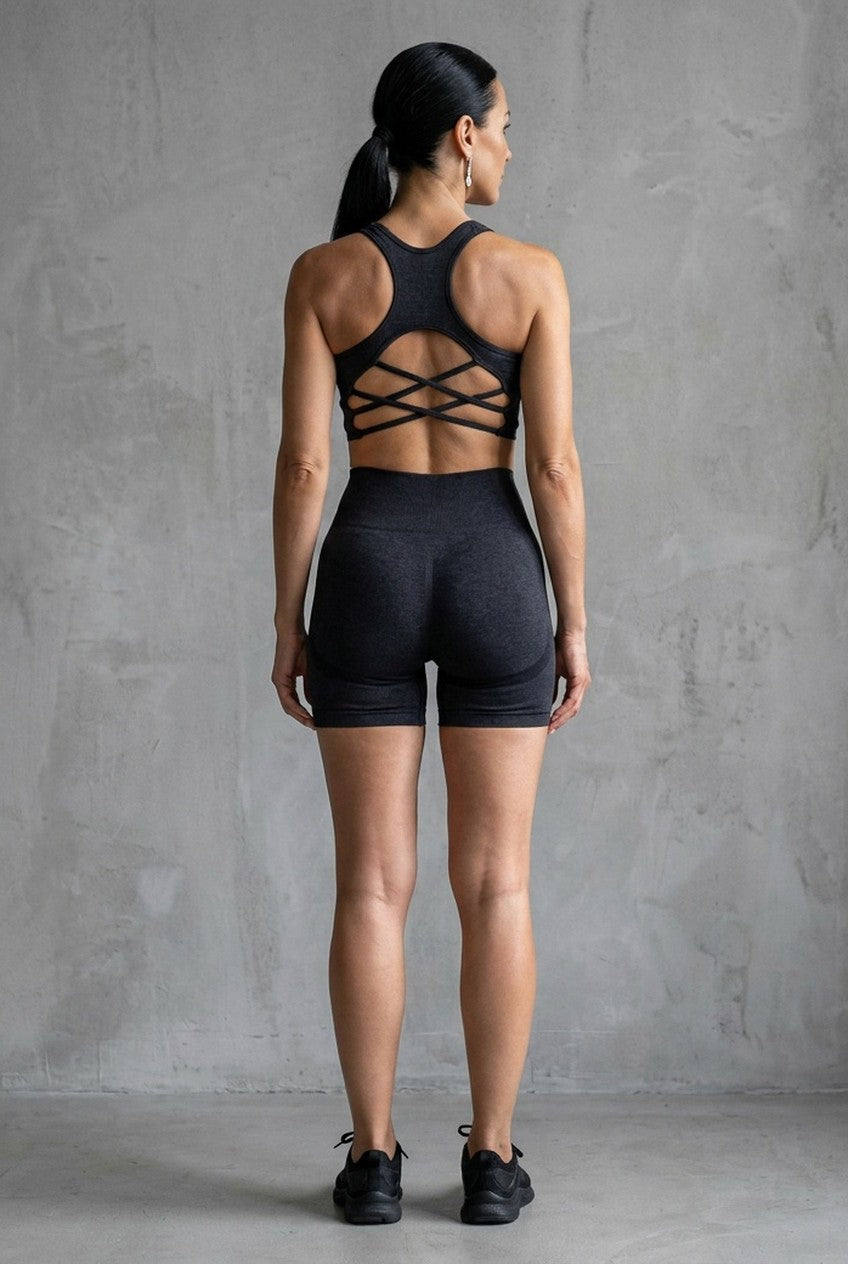 Briselle | Women's Racerback Crop Top Cycling Shorts Co-ord Set