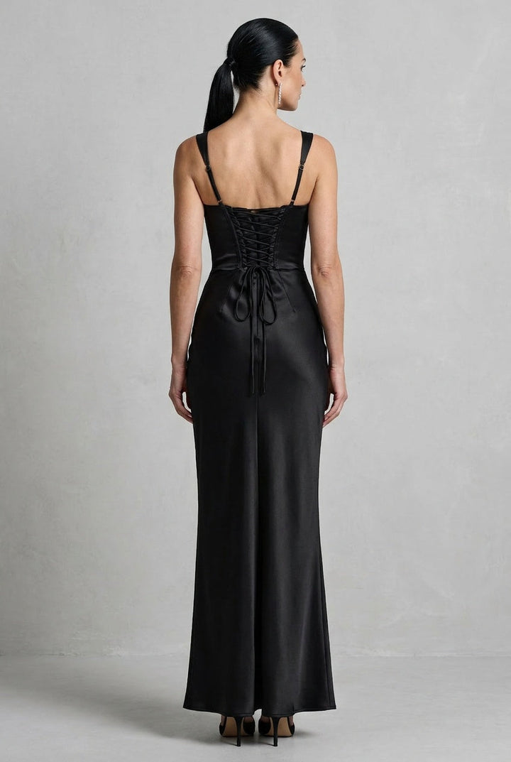 Clarissea | Women's Ruched Square Neck Maxi Dress Evening Gala