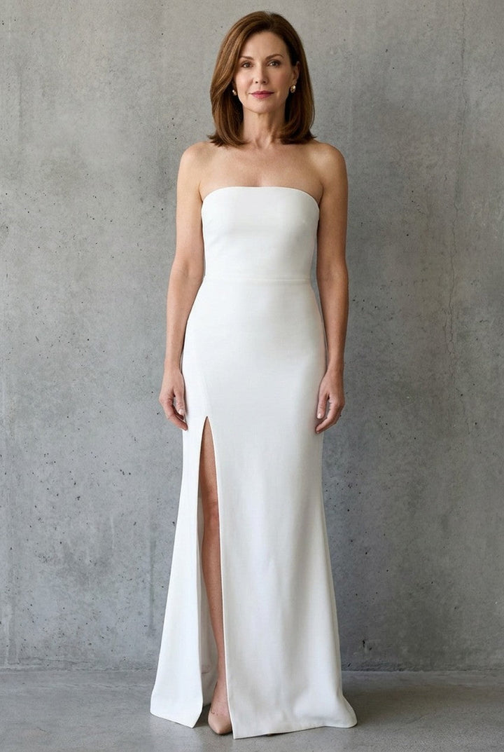 Clariva | Women's Strapless High Slit Maxi Dress Gala Evening