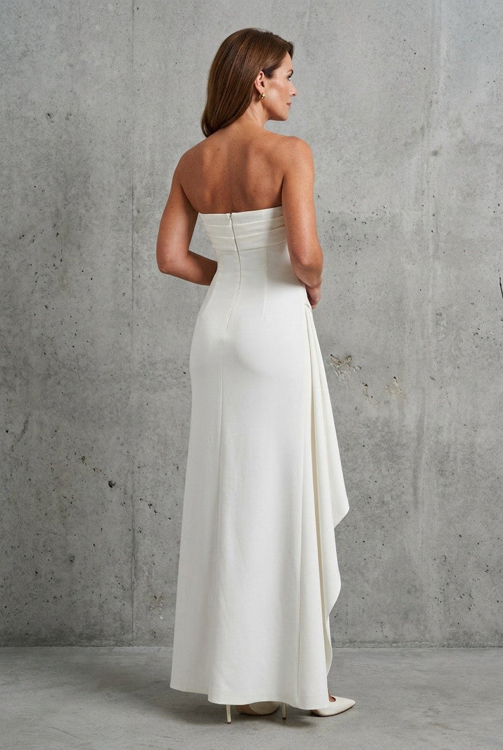 Clariva | Women's Strapless High Slit Maxi Dress Gala Evening
