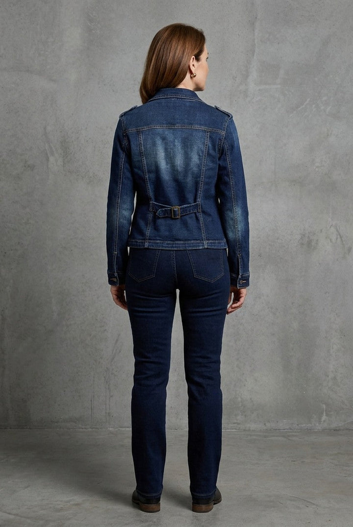 Delvique | Women's Cropped Fitted Jacket Casual Smart Outerwear