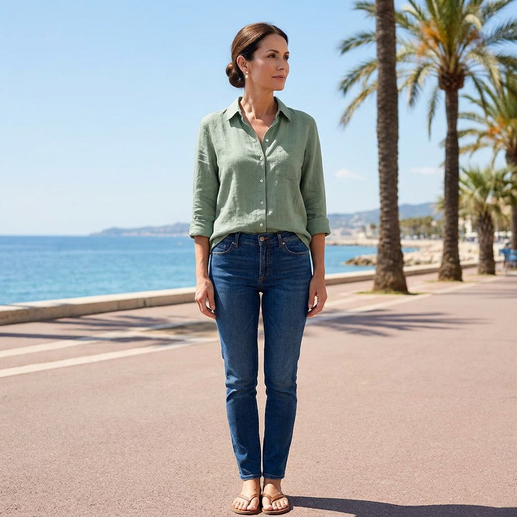 Divelle | Women's Vintage Floral Long Sleeve Shirt Office Casual
