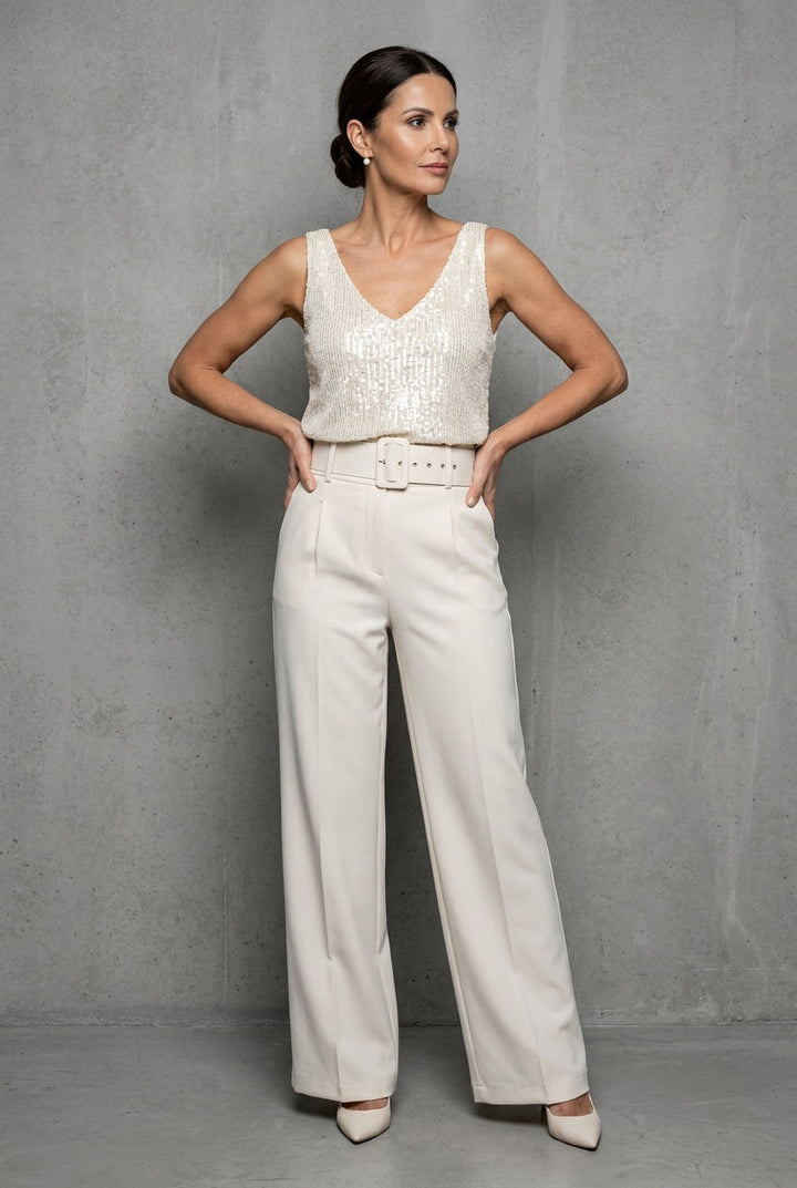 Iscara | Women's Sequin Sleeveless Top Evening Party Occasion