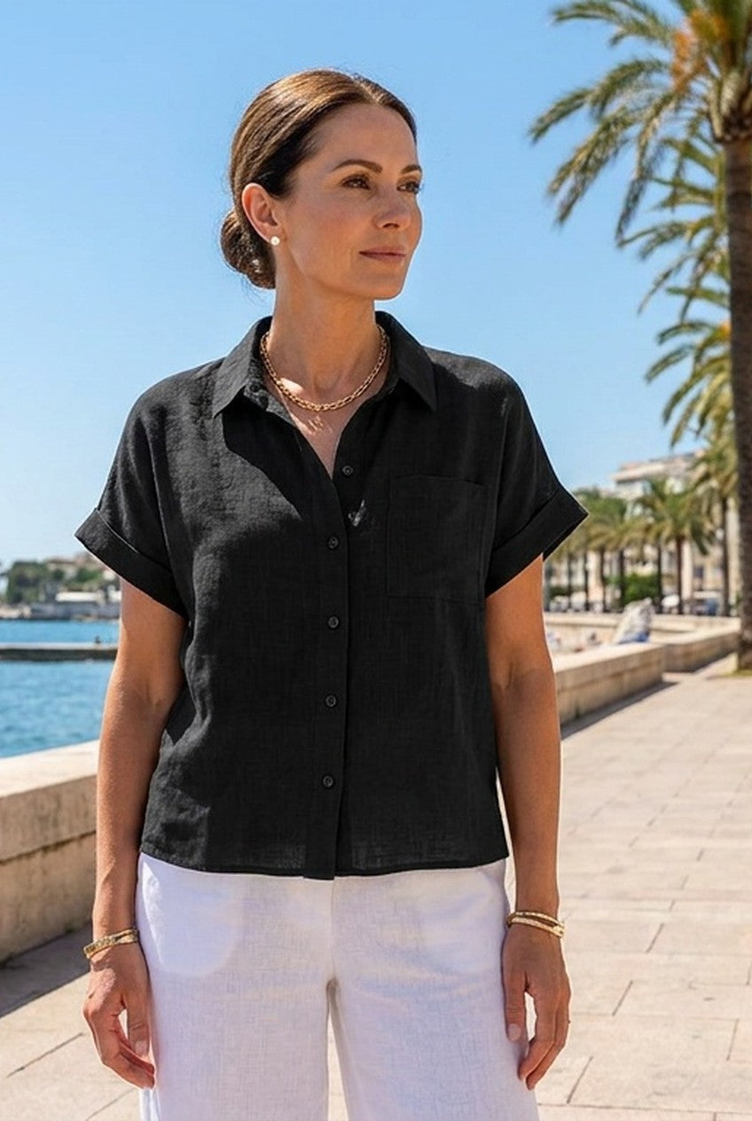 Miravelle | Women's Relaxed Crew Neck Blouse Smart Casual Summer