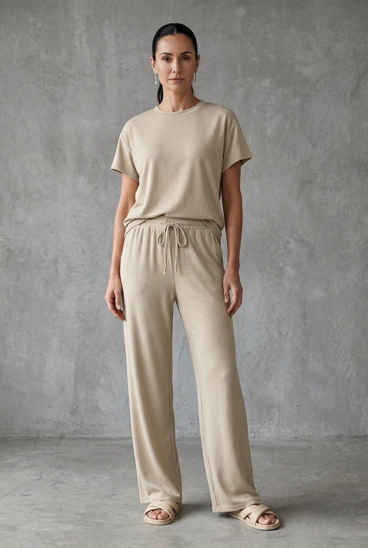 Rosaire | Women's Wide Leg Drawstring Co-ord Set Summer