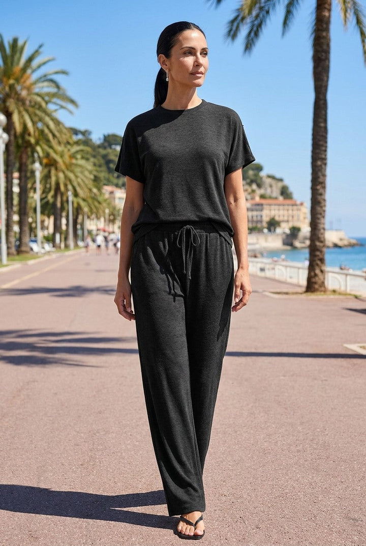 Rosaire | Women's Wide Leg Drawstring Co-ord Set Summer