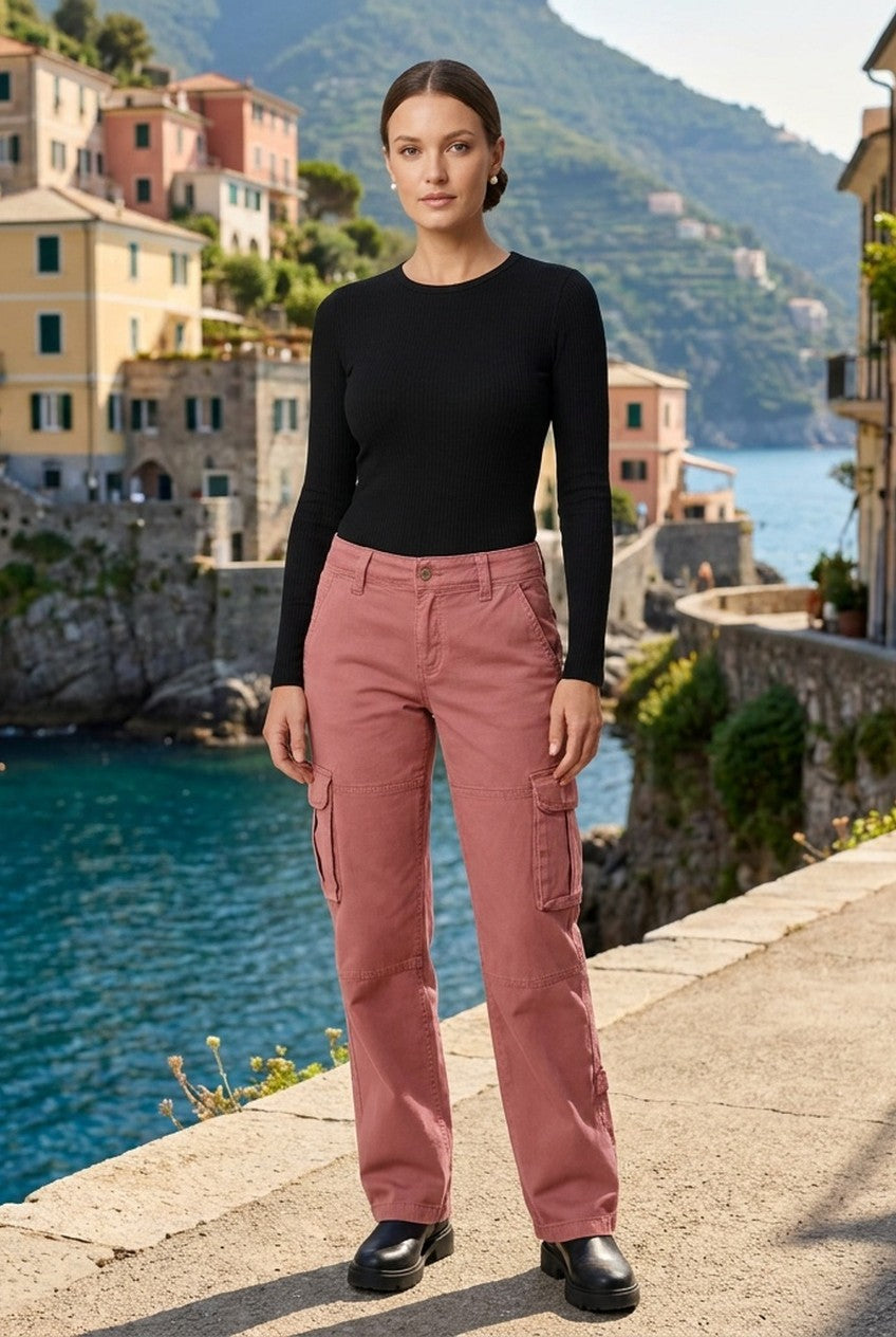 Sorellea | Women's Wide Leg Cargo Trousers Casual Everyday