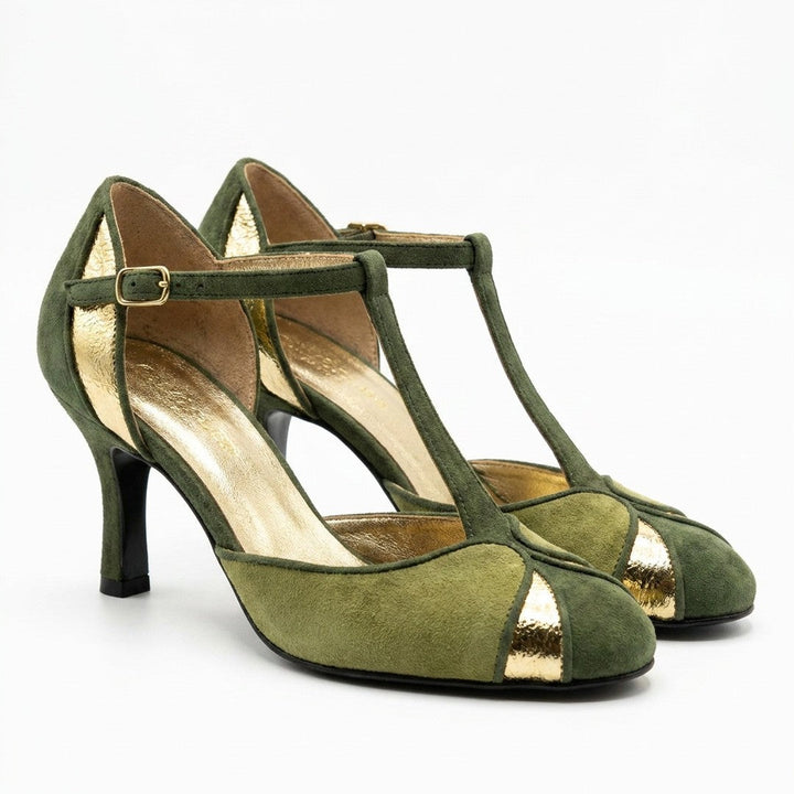 Sylvaine | Women's T-Bar Heel Sandals Evening Occasion Party