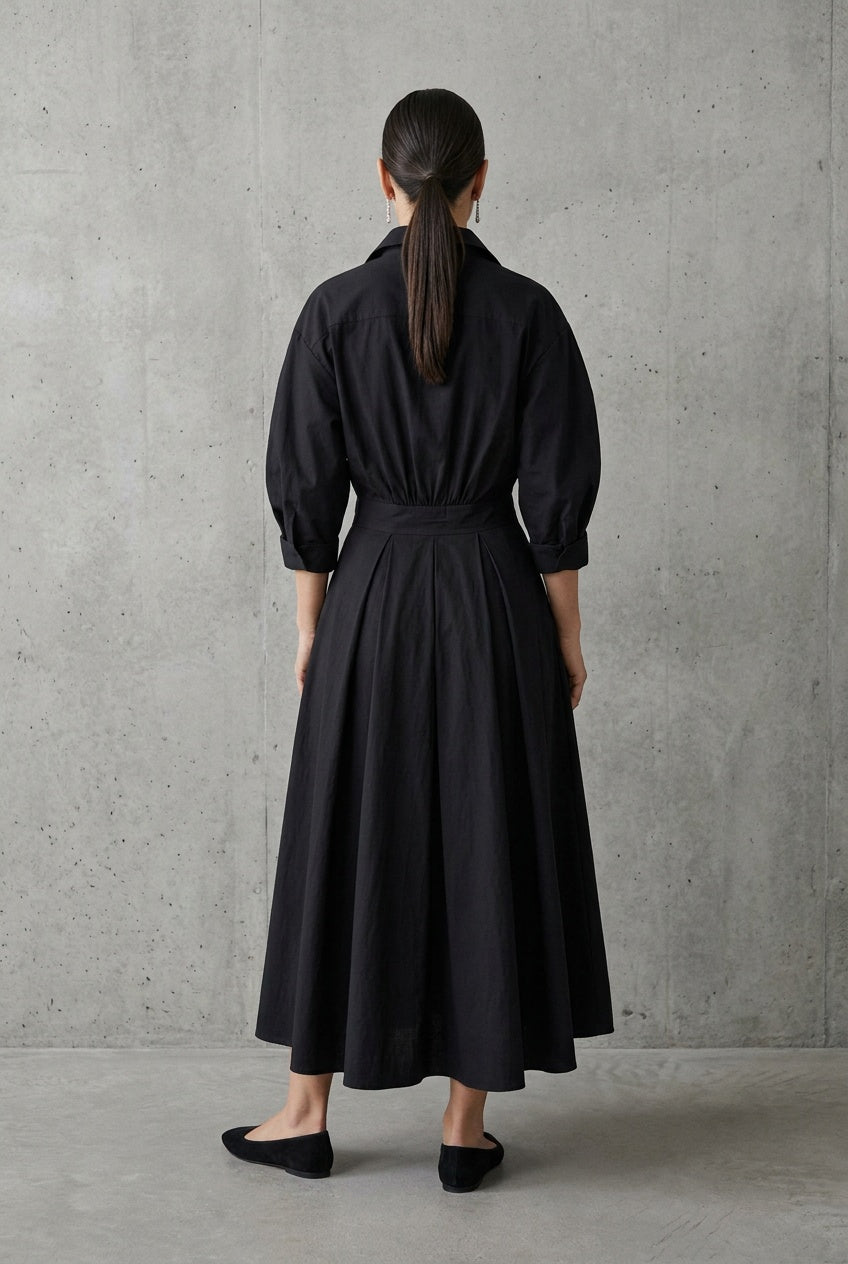 Viretta | Women's Flared Maxi Shirt Dress Office Occasion Wear