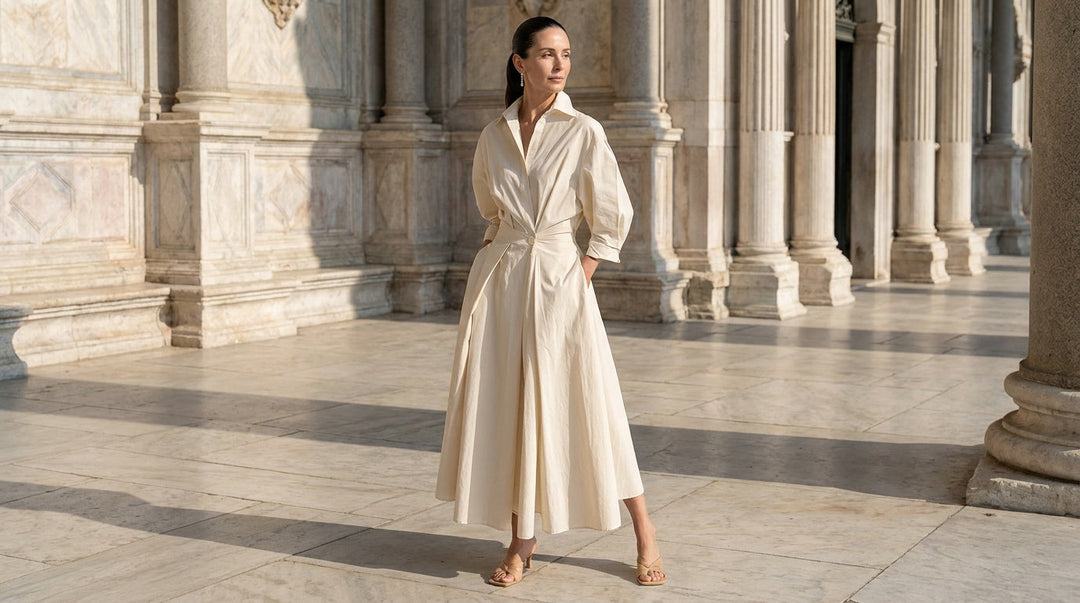 Viretta | Women's Flared Maxi Shirt Dress Office Occasion Wear