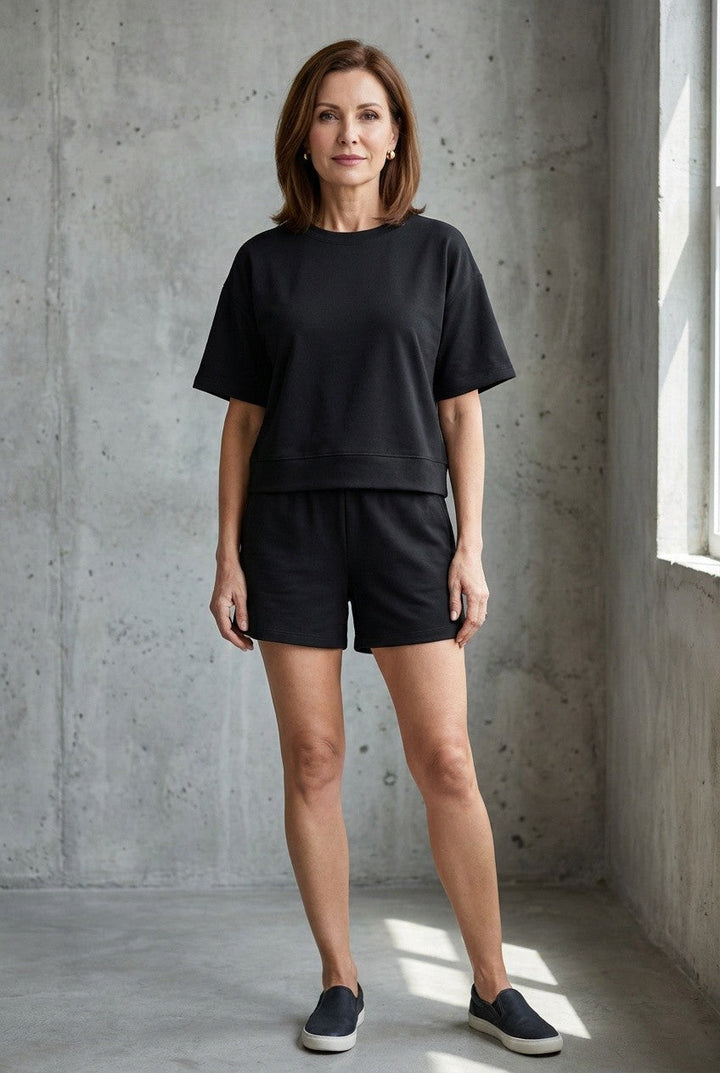 Zenora | Women's Relaxed Crop Top Short Co-ord Set Summer