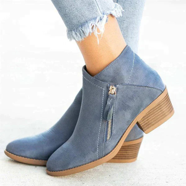 Calivre | Women's Side Zip Block Heel Ankle Boots Fall Winter